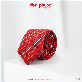 Cà vạt An Phước bản 7cm - Đỏ Sọc - ACV7C7335